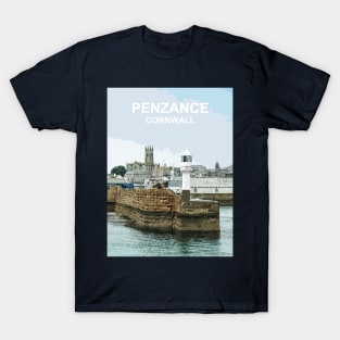 Penzance Harbour Cornwall. Cornish gift. Travel poster T-Shirt